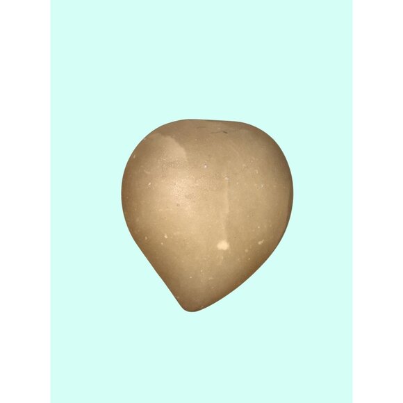 Vintage Alabaster Heart-Shaped Trinket Box With Gold-Toned Hinges - Picture 2 of 7